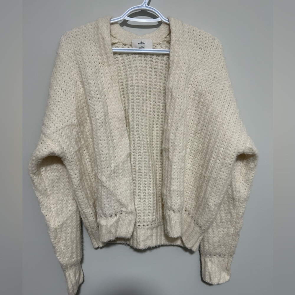 Wilfred Cream Chunky Open Cardigan Sweater